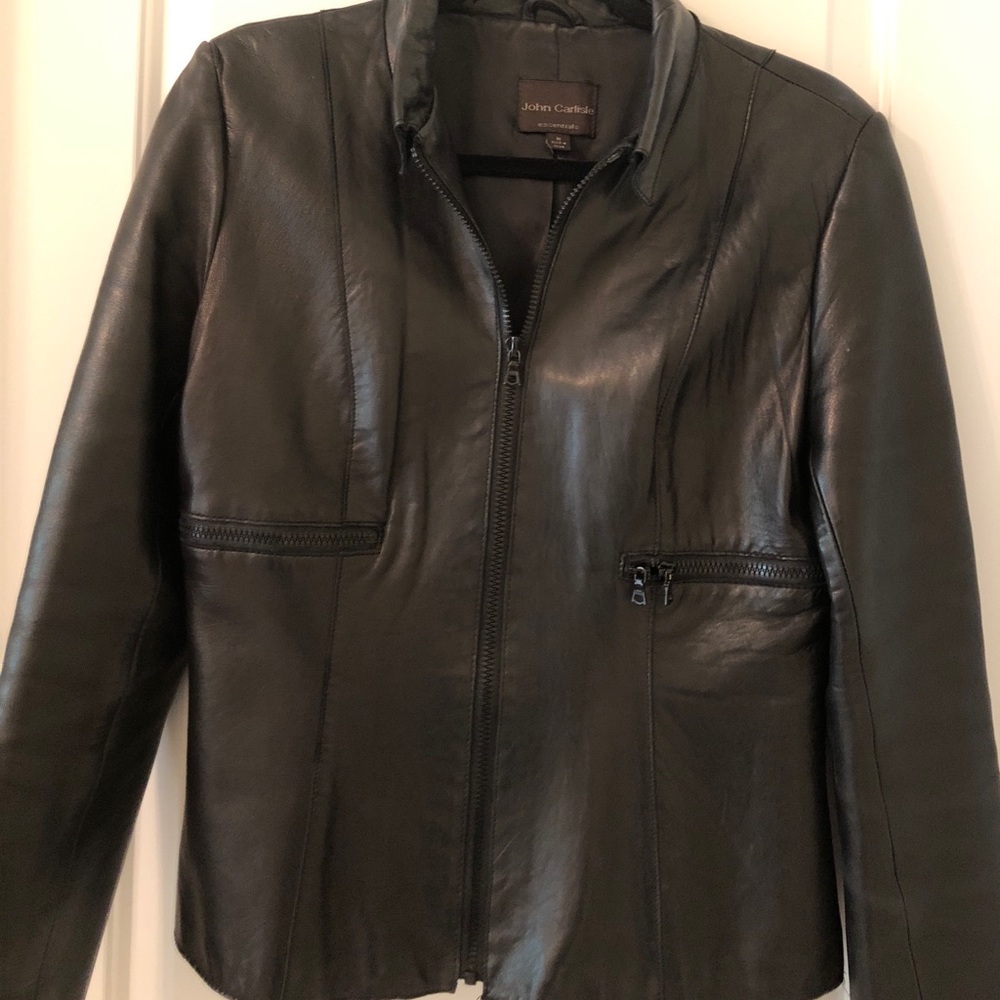 Black leather jacket Designer. John Carlisle